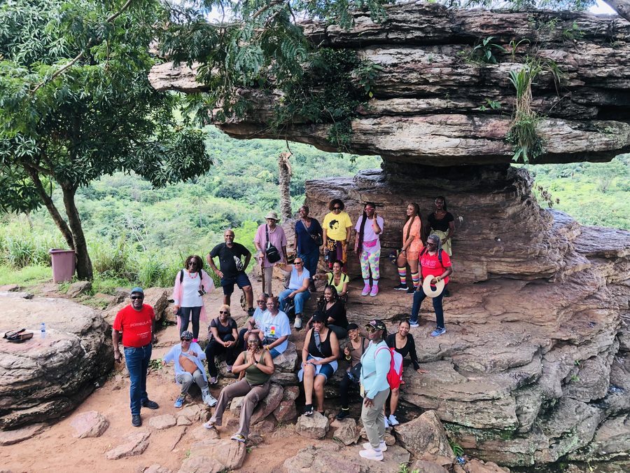 AAG guests at a rock formation near Koforidua, Eastern Region